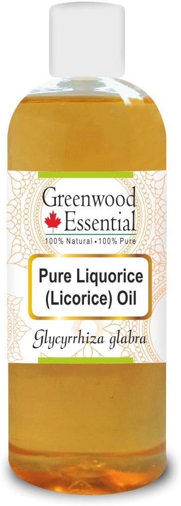Greenwood Essential Liquorice (Licorice) Oil (Glycyrrhiza glabra) | Infused | Pure | Non-Sticky | Lightweight | For Skin Blends | Botanical Extract | Men & Women | 200ml (6.76 oz)