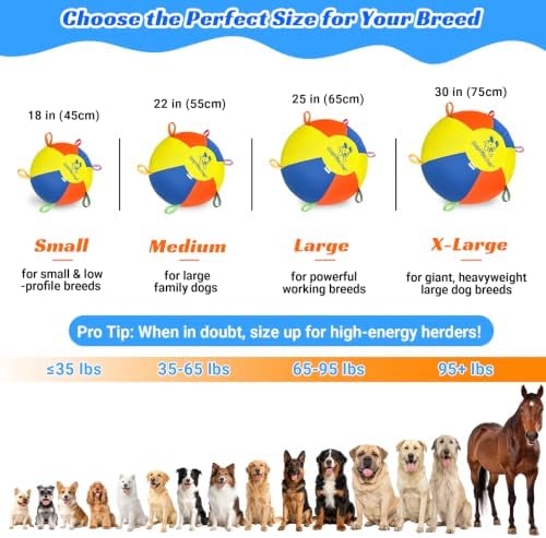 Hap Tim Upgraded Heavy Duty 25" Herding Ball for Dogs Thickened Bladder