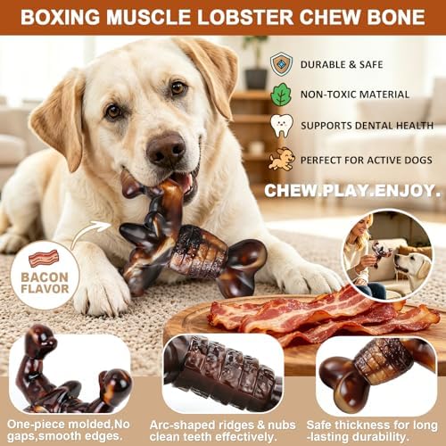 MOXIKIA Heavy Duty Dog Chew Toy for Aggressive Chewers, Medium Large Breed