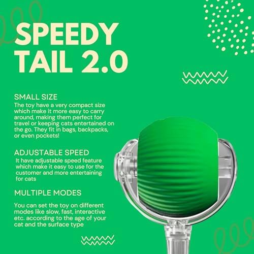 Speedy Tail 2.0 Cat Toy, 360°Automatic Rolling Ball, Smart Interactive Cat Toy, Smart Jumping Ball for Dogs