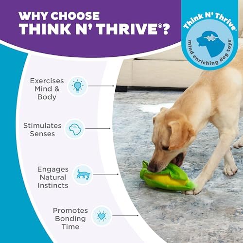 Outward Hound by Nina Ottosson Hide N' Find Interactive Plush Dog Puzzle, Durable Dog Toy, Plush Enrichment Toys, Corn, Multicolored