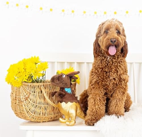 Fringe Studio Plush Dog Toy, Choc-A-Saurus Rex, Pet Shop Collection (314128)