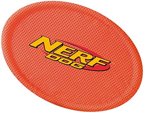 Nerf Dog Nylon Flyer Dog Toy, Flying Disc,Lightweight,Durable & Water Resistant,Great for Beach & Pool,9 in Diameter,for Medium/Large Breeds,2 Count,Orange & Red (8959), 9 in Nylon Flyer (Pack of 12)