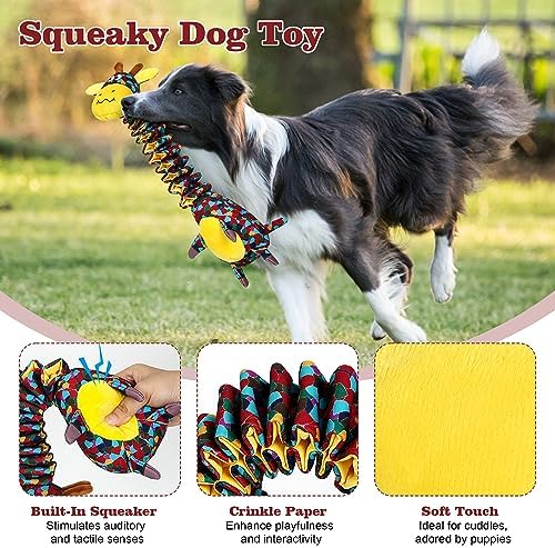 Tough Indestructible Dog Toys for Aggressive Chewers, Durable Dog Chew Toys for Large Breeds With Cotton Material & Crinkle Paper, Aggressive Chew Toys for Dogs