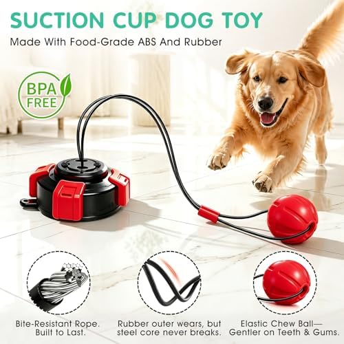 Fuufome Suction Cup Dog Toys for Medium Large Aggressive Chewers