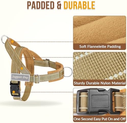 Lukovee No Pull Dog Harness and Leash Set, Soft Padded for Large Medium Dog