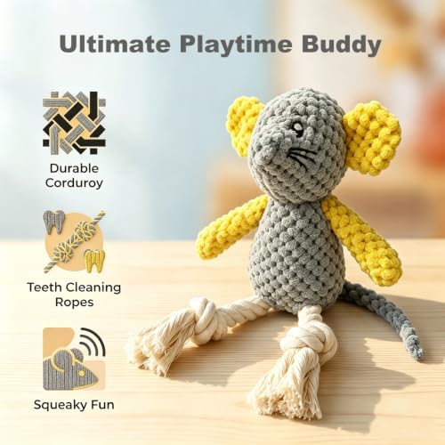 Squeaky Plush Interactive Dog Toy for Small Dogs