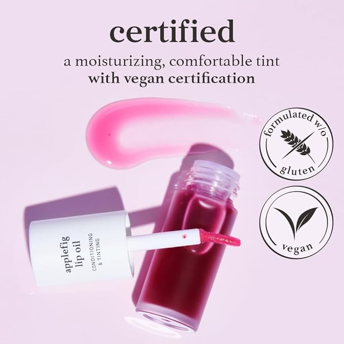 NOONI Korean Lip Oil - Applefig | Long-Lasting, Moisturizing, Plumping, Revitalizing for Dry Lips, Waterproof, No Peel Off, Hydrating, Nourishing Crystal Clear, Stocking Stuffers, 0.12 FL Oz