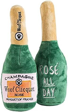 Haute Diggity Dog Woof Clicquot Rose' Plush Dog Toy, Wine Parody Chew Toys