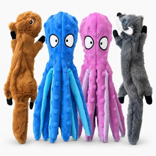 Dog Squeaky Toy, No Stuffing Dog Toys with Crinkle Paper