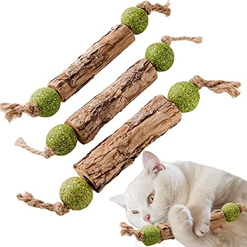 Silvervine Sticks for Cats, 3 Pack Natural Catnip Chew Toys