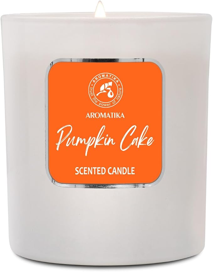 Scented Candle Pumpkin Cake - Soy Wax 6.8 Oz - Home Scented Aroma - Aromatherapy - Relax Scent - Air Freshener - Glass Candle Gift - Idea for Mother's Day - Birthday - Christmas