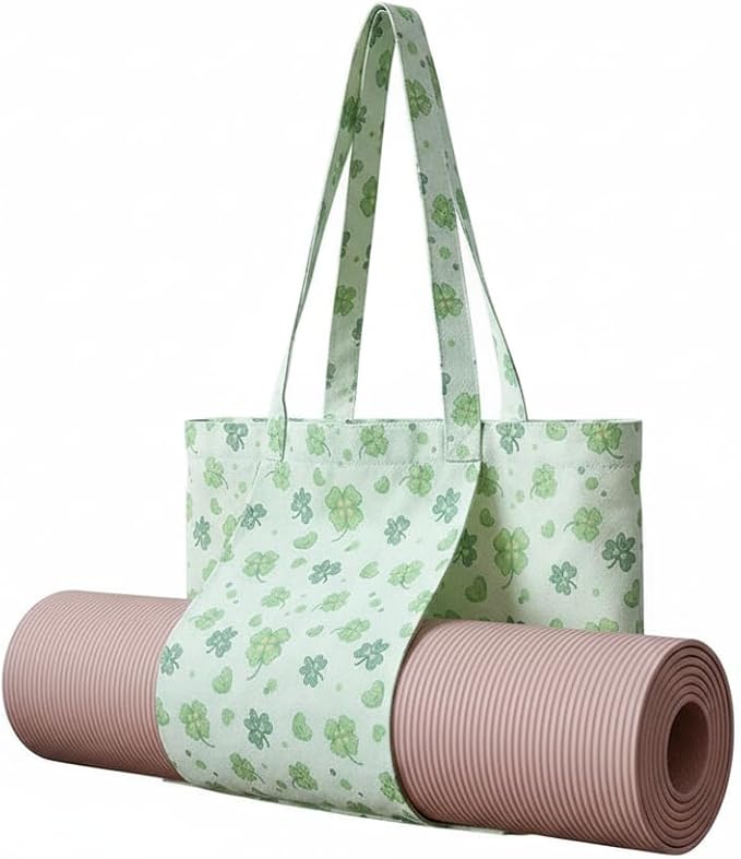 Yoga Mats bag for Women, Canvas Bags for Yoga Mat & Blocks Women, Floral Gym Valentine's Day Gifts for Yoga Lover