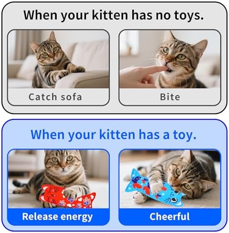 Patriotic Cat Catnip Toys with Crinkle for Indoor Cats 6 Pack