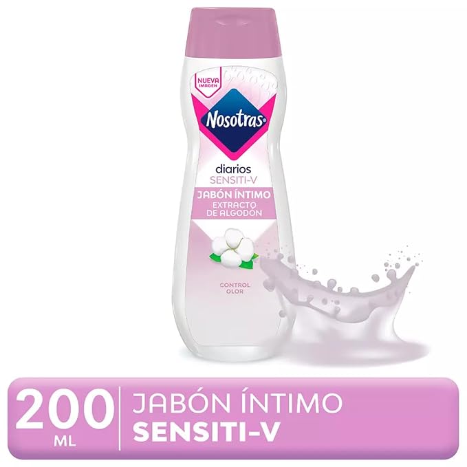 Nosotras Feminine Wash Kit Intimate Soap Sensiti-V | Pack x2 Jabon Intimo Sensiti-V Extracto de Algodon Colombia x2(6.76oz - 200ml)