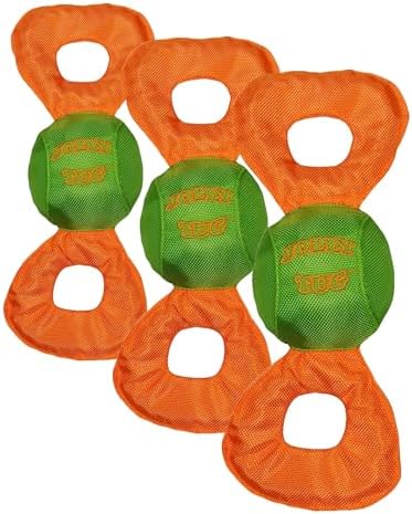 Jolly Pets Jolly Tug Dog Tug and Squeak Toy, Extra Large (Assorted Colors) (Pack of 3)