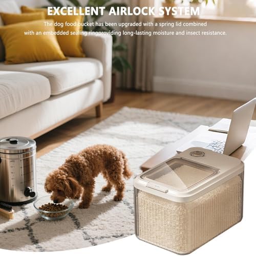 Secure Pet Storage, Dog Food Dispenser, Container with Portion Control Feature, Transparent Container for Home Kitchen Use, Pet Storage with Design Treat Containers for Dogs and Rabbits