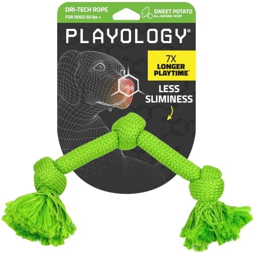 Playology Tug Rope Dog Toys for Large Dogs - Jumbo, Sweet Potato Scent