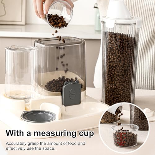 Dog Food Storage-Container - Clear Food Bin, Airtight Organizer with Pour Spout Measuring Cup, Holder for Dry Kibble | Pet Supplies Storage-for Kitchen Pantry, Cat or Dog Treats, Home Feeding