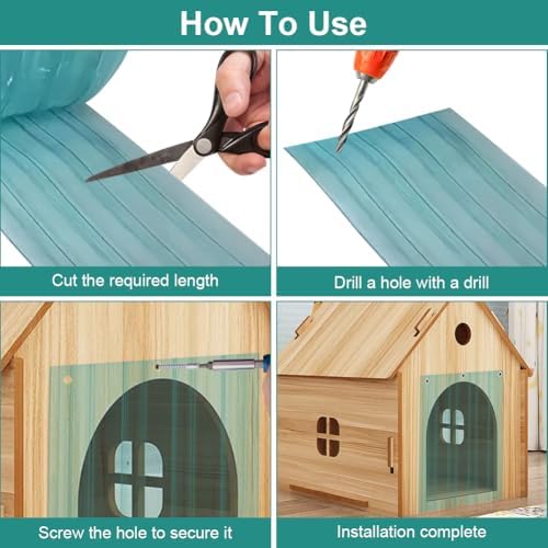 Dog Door Replacement Flaps,Plastic Vinyl Strip for DIY Doghouse Entry Door or Cat Door,7.09 in x 4.9ft,Curtain Strips for Commercial Entry Doors,DIY Dog Cat House Entry Door,Easy to Cut & Install
