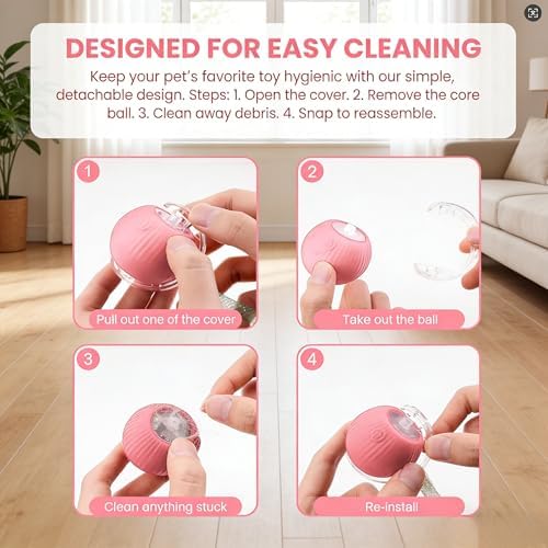 Interactive Cat Toy Ball, Automatic Cat Toys for Indoor Cats with 3 Modes