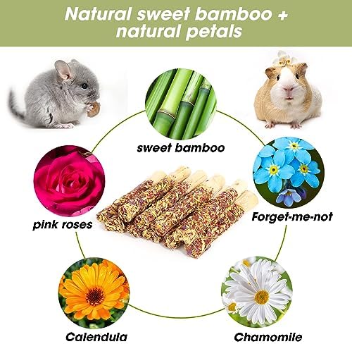 Abizoo Natural Rabbit Chew Toys, Sweet Bamboo, 10 Sticks