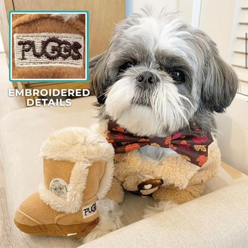 Haute Diggity Dog Pugg Boot Plush Dog Toy, Designer Parody Stuffed Chew Toy