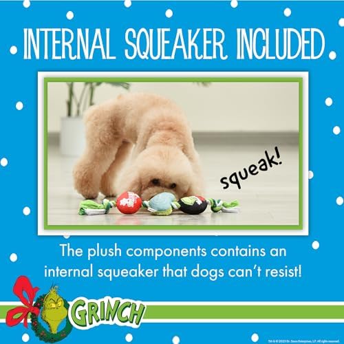 Dr. Seuss The Grinch Holiday Rope Dog Toy, 14 Inch