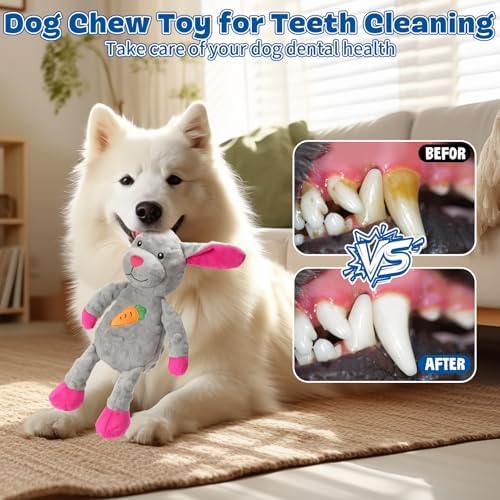 loncoldy Plush Dog Toys for Large Dogs, Tough Chew Toys for Dogs, Stuffed Animals Dog Squeaky Toy for Large Medium Small Breed, Interactive Crinkle Dog Toy, Pet Toys to Keep Them Busy