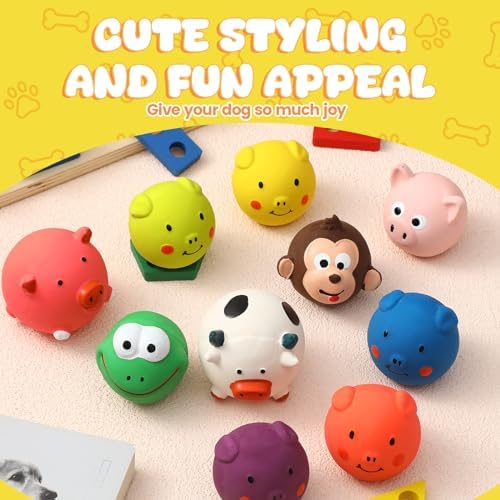 20 Pack Latex Dog Squeaky Toys Soft Squeak Balls for Pets