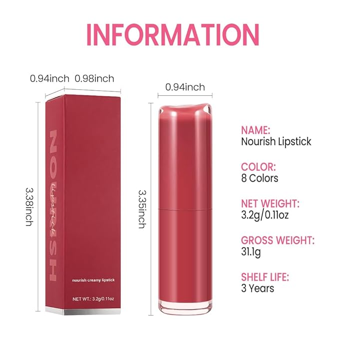 Honey Lipstick Tinted Lip Balm - Matte Tint Cream Lipsticks for All Skin Tones, Hydrating Lip Stain, Can be Buildable Blendable Nourishing Moisturizing Suitable for Women to Every Day Makeup 06