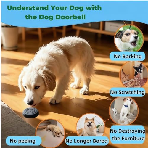 Colorful Doggy Door Bell Wireless, Potty Training Bells for Dogs and Dog Bells to Go Outside, Puppy Clicker with Adjustable Volume,Training Behavior Aid, Door Bell Wireless Essential