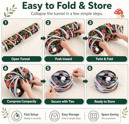 Rabbit Toys, Large Bunny Hideout Tunnel and Tube for Rabbit Guinea Pig Chinchilla Ferret Rat