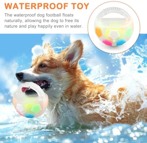 Dog Calming Ball with Handle - Dog Soccer Ball Toy,Floating,White