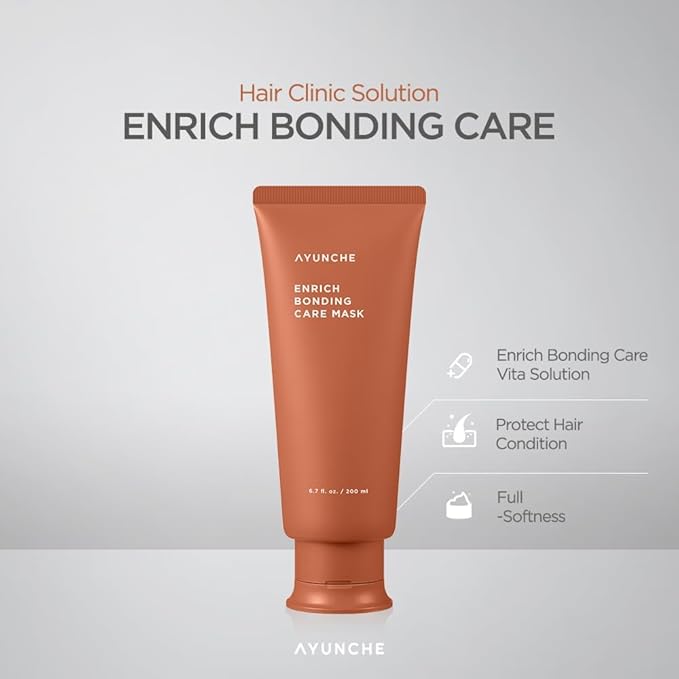 AYUNCHE Enrich Bonding Hair Mask 6.7 fl oz – Intensive Bond Repair, Deep Moisture & Elasticity Boost, Nourishing Treatment for Dry, Damaged & Color-Treated Hair