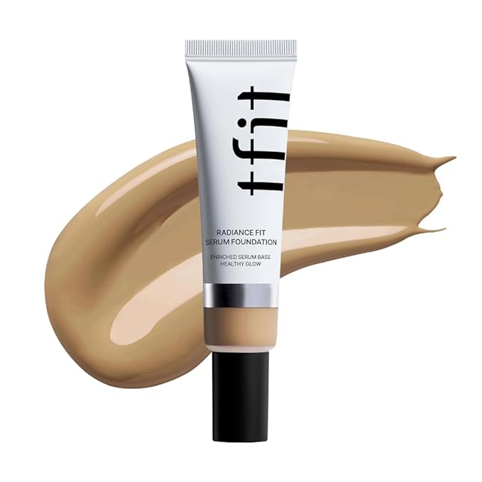 Radiance Fit Serum Foundation - Flawless Coverage, Dewy finish, Long-lasting, Lightweight, Korean Makeup,1.05 Oz. (W03 Healthy, 1.05 Oz.)