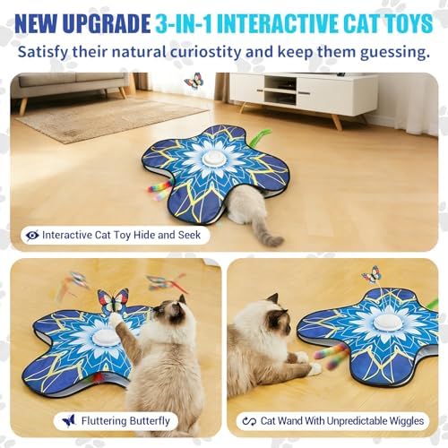 Interactive Cat Toys For Indoor Cats, Rechargeable Touch Automatic Cat Toy