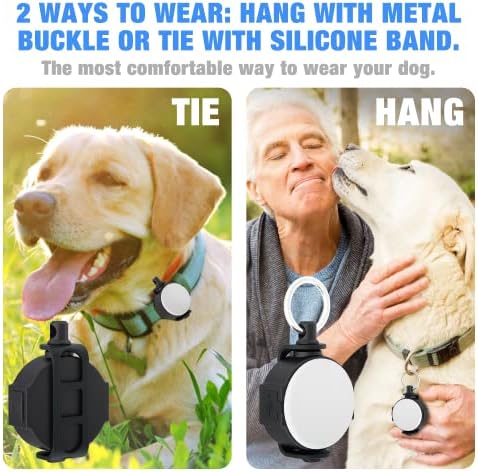 Dog Collar Light, USB-C Rechargeable Dog Lights for Night Walking, 4 Modes Dog Light Contain RGB Color Changing/Red/2 White, IP68 Waterproof Dog Walking Light with Silicone Band & Round Clip (2 Pack)