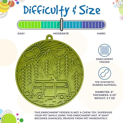 SodaPup Camp eMat – Durable Enrichment Feeder with Suction Cups Made in USA from Non-Toxic, Pet-Safe, Food Safe Rubber for Mental Stimulation, Digestive Health, Avoid Overfeeding, Calming, More