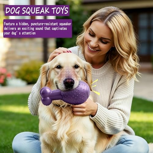 Natural Rubber Squeaky Dog Chew Toy for Aggressive Chewers