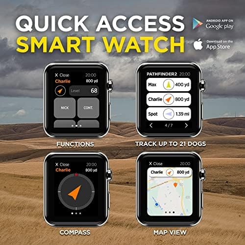 Dogtra Pathfinder 2 GPS Tracker e Collar + Titanium Contact Points 1" | 9 Mile, LED Light, No Monthly Fees, Waterproof, Smartwatch Control, Satellite Tracking, Multiple Dogs, Smartphone Required