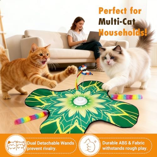 Interactive Indoor Cat Toy, Rechargeable Touch Automatic Hide and Seek Mat