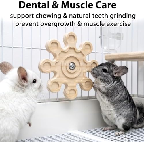 Upgraded Larger & Thicker Rotating Kiln-Dried Wood Chinchilla Toy