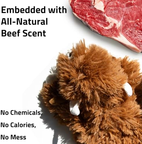 Playology Plush Cow Chew Toy for Large Dogs - Jumbo, Beef Scent