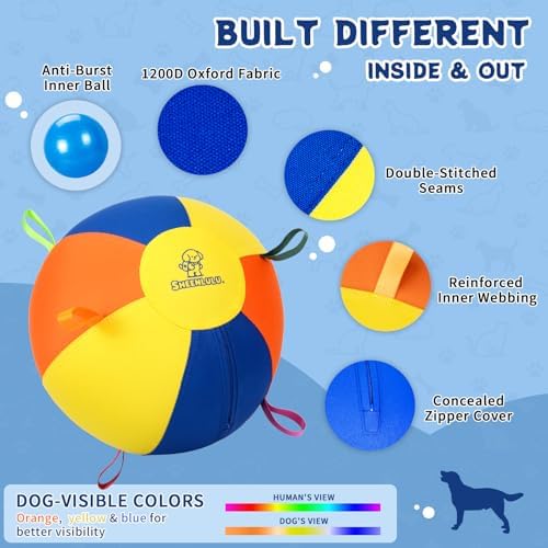 Herding Ball for Dogs, 14" Dog Training Ball with Straps
