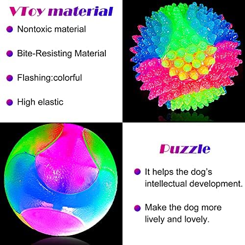 Skylety 2 Pack 2.5" Light up LED Dog Balls for Puppy Small, Medium Dogs