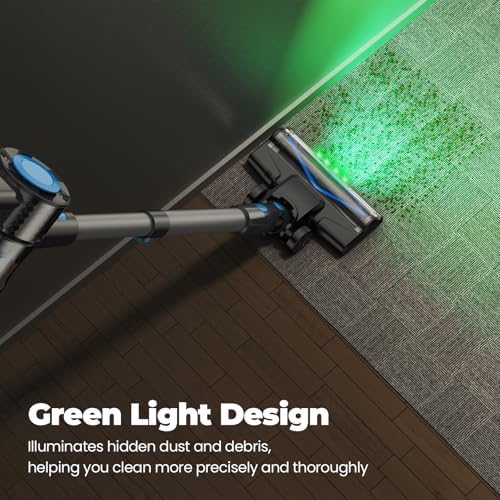 Cordless Vacuum Cleaner, Powerful Lightweight Stick Vacuum with Self-Standing, Anti-Tangle, 8-in-1 Rechargeable Vacuum Cleaners for Home, Hardwood Floors, Carpet, Pet Hair