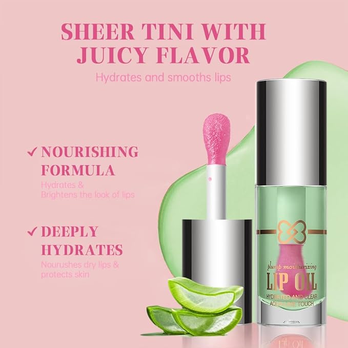 Hydrating Lip Oil, Nourishing Lip Lacquer with Non-Sticky Formula, Color Changing, 0.35 Ounce (1#, 1 Count (Pack of 1))