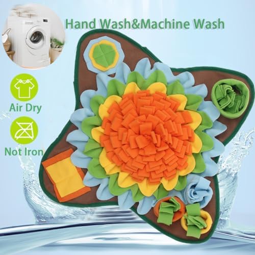 Dogs Snuffle Mat Pet Feeding Mats Puppy Sniffing Pad ,Cat Doggies Interactive Puzzle Toys for Multiple Breeds Encourages Natural Foraging Skills,Training and Stress Release (Orange)