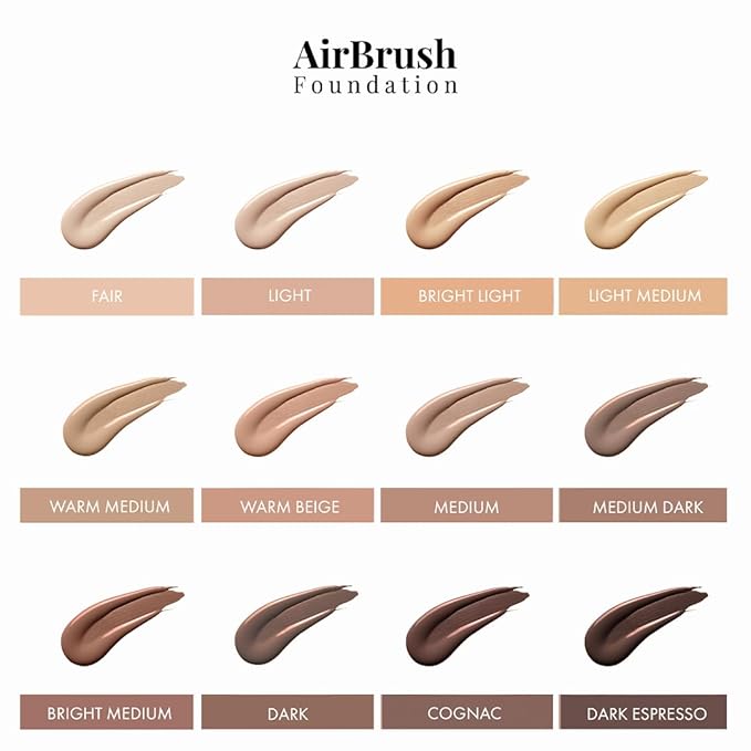 MagicMinerals AirBrush Foundation Set by Jerome Alexander - Complete 5pc Spray Makeup Set with Foundation, Primer, and Setting/Finishing Spray - for Smooth, Radiant Skin (Cognac)